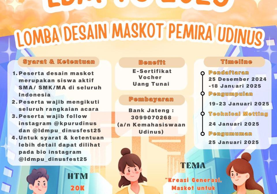 LOMBA DESAIN MASKOT PEMIRA UDINUS (LDM-PU) 2025
